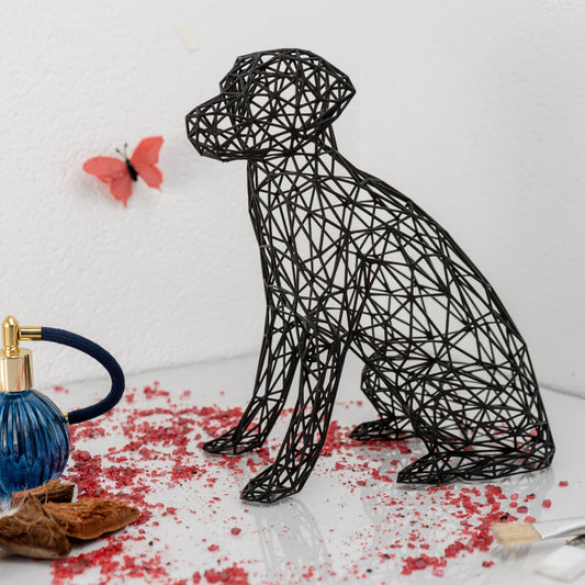 Elegant Labrador Wire Art Sculpture – Modern Decor in Black or White-0