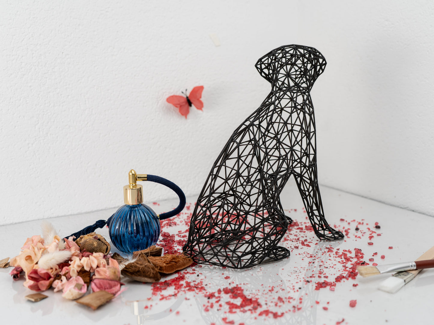 Elegant Labrador Wire Art Sculpture – Modern Decor in Black or White-3