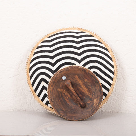 Beaded Cameroon Shield Black & White | Zig Zag Design-1