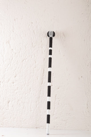 Ndebele Beaded Walking Stick | Black & White-3