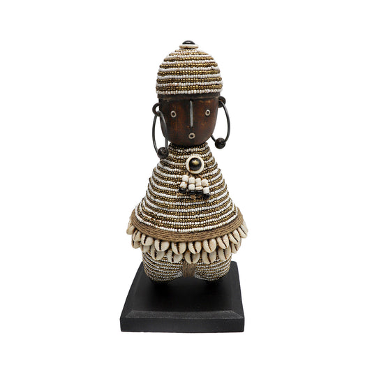 Beaded Namji Doll 115 Striped Gold White-0