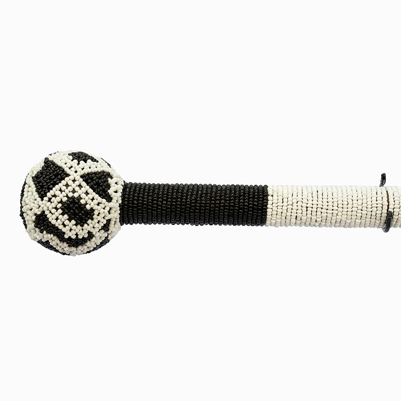 Ndebele Beaded Walking Stick | Black & White-1