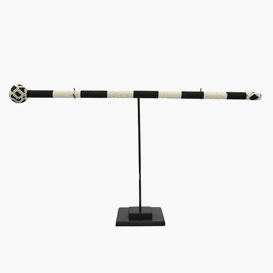 Ndebele Beaded Walking Stick | Black & White-0