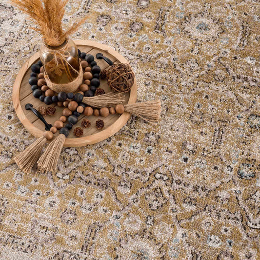 Anana Gold & Beige Area Rug-0