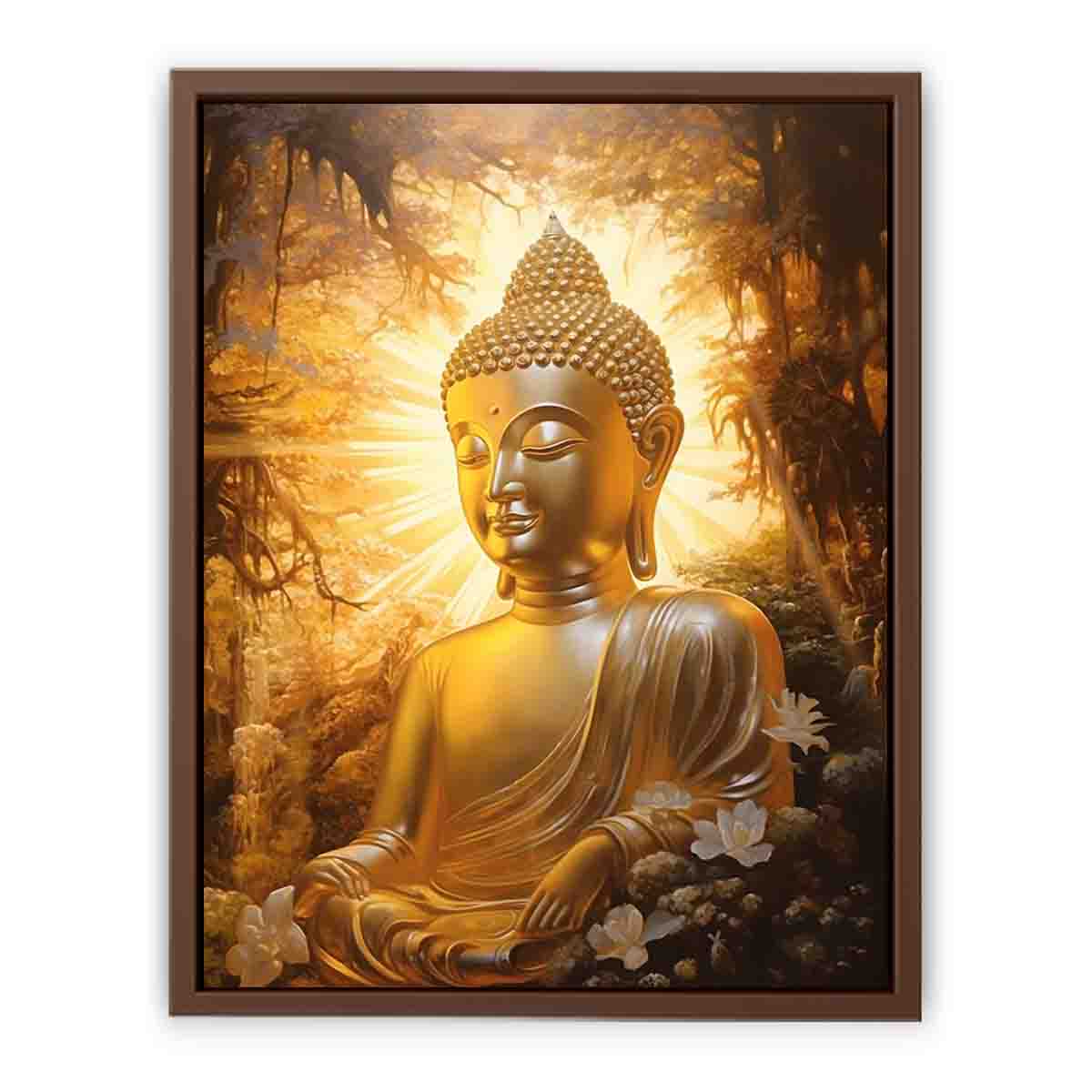 Buddha Gold Painitng Art Canvas Art Print-6