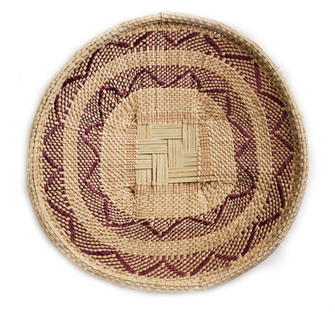 Tonga Pattern Basket with Recycled Plastic | Purple-1