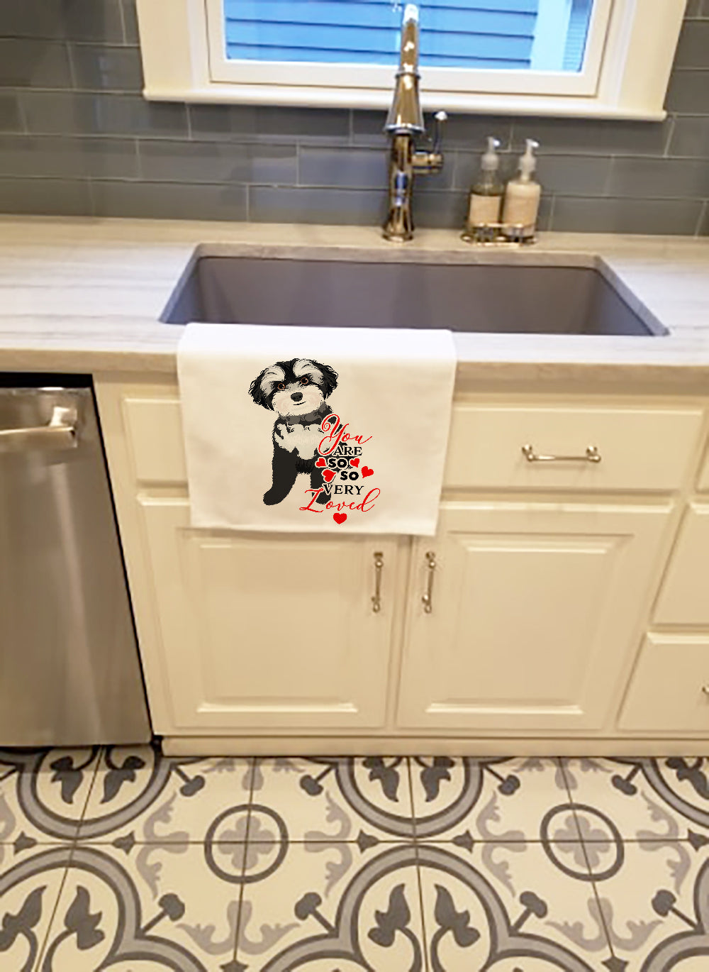 Shih-Tzu Black and White #2 so Loved Kitchen Towel Set of 2-2