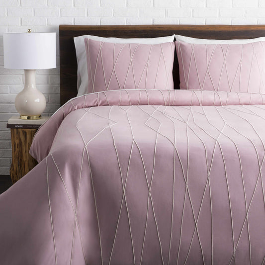 Adela Mauve Geometric Cotton Bedding Set-0