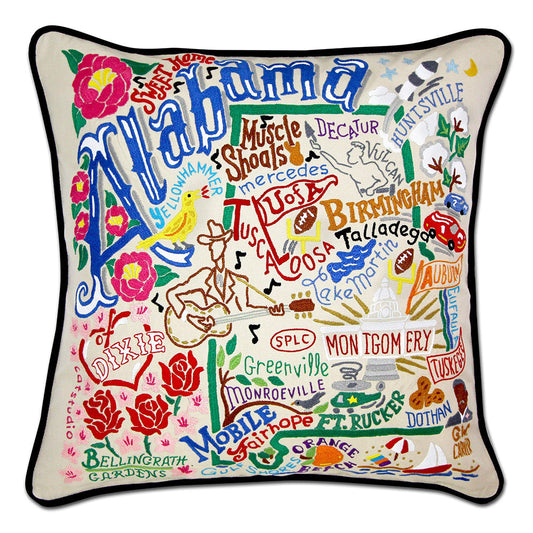 Alabama Hand-Embroidered Pillow-0