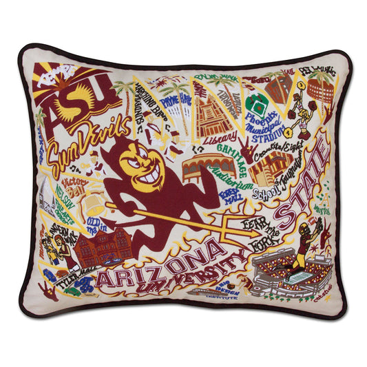 Arizona State University Collegiate Hand-Embroidered Pillow-0