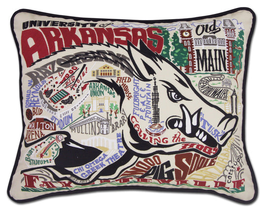 Arkansas, University of Collegiate Hand-Embroidered Pillow-0