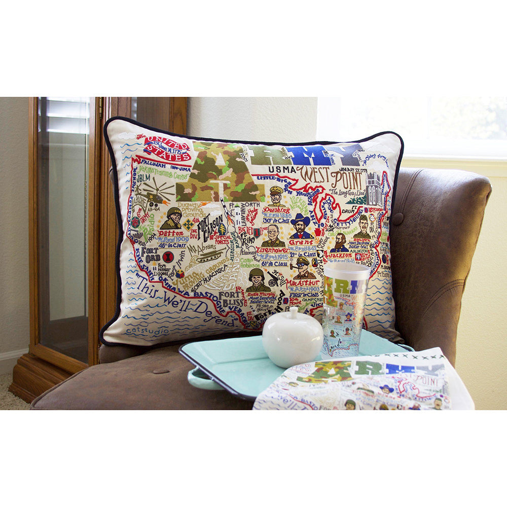 Army Large Hand-Embroidered Pillow-2