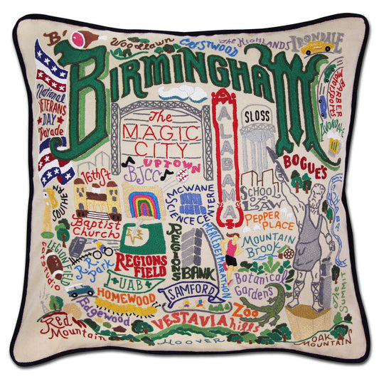 Birmingham Embroidered Pillow by CatStudio-0