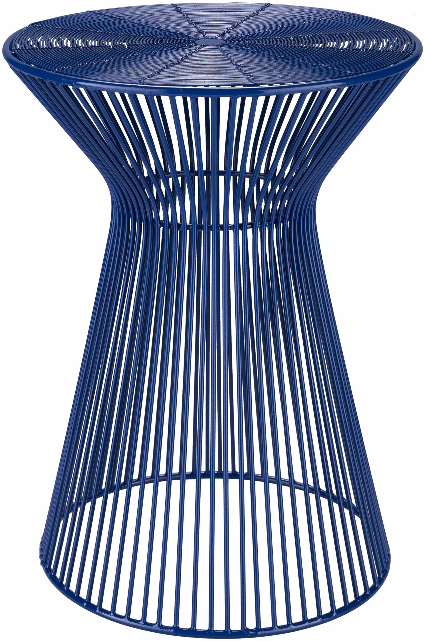 Blackrock Navy Modern Wire Drum End Table-0