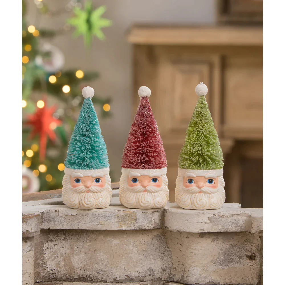 Bottle Brush Santa Green Ornament by Bethany Lowe Designs-3