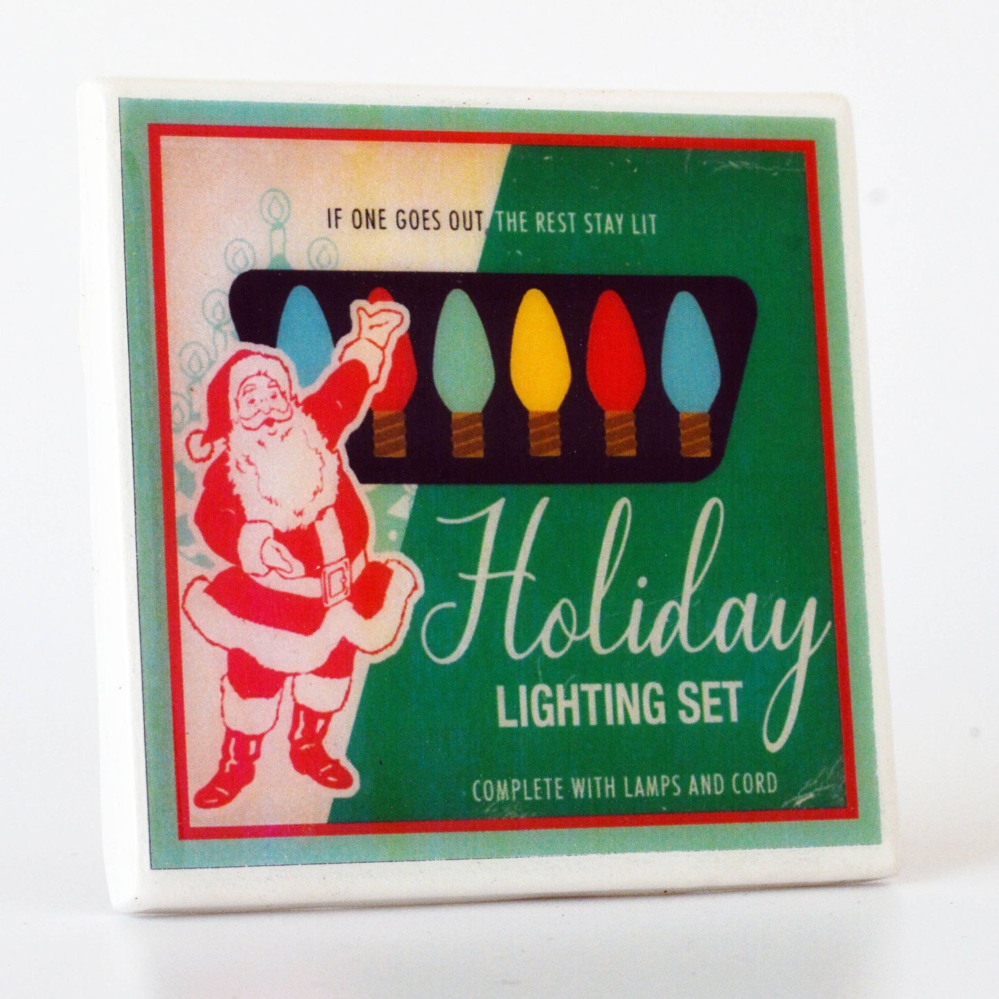 Christmas Lights  Vintage Christmas Coaster Set-4
