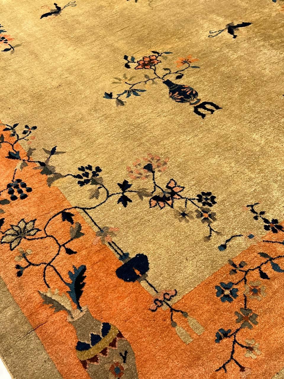 Canvello Fine Hand Knotted Antique Chinese Art Deco Rug - 8'9'' X 11'5''-4