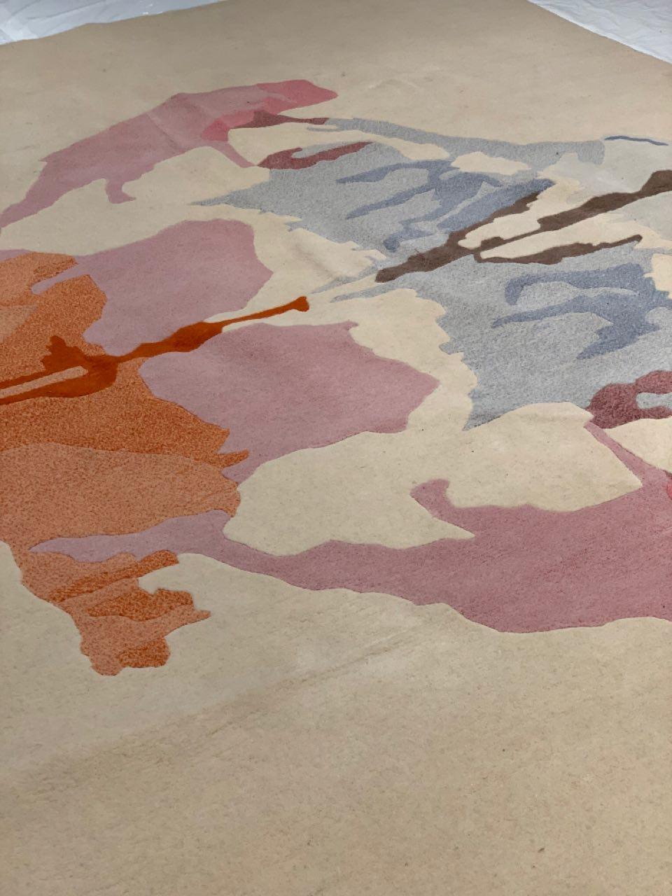 Canvello inkblot style Handtufted multicolor Rug - 6'8'' X 9'11''-4