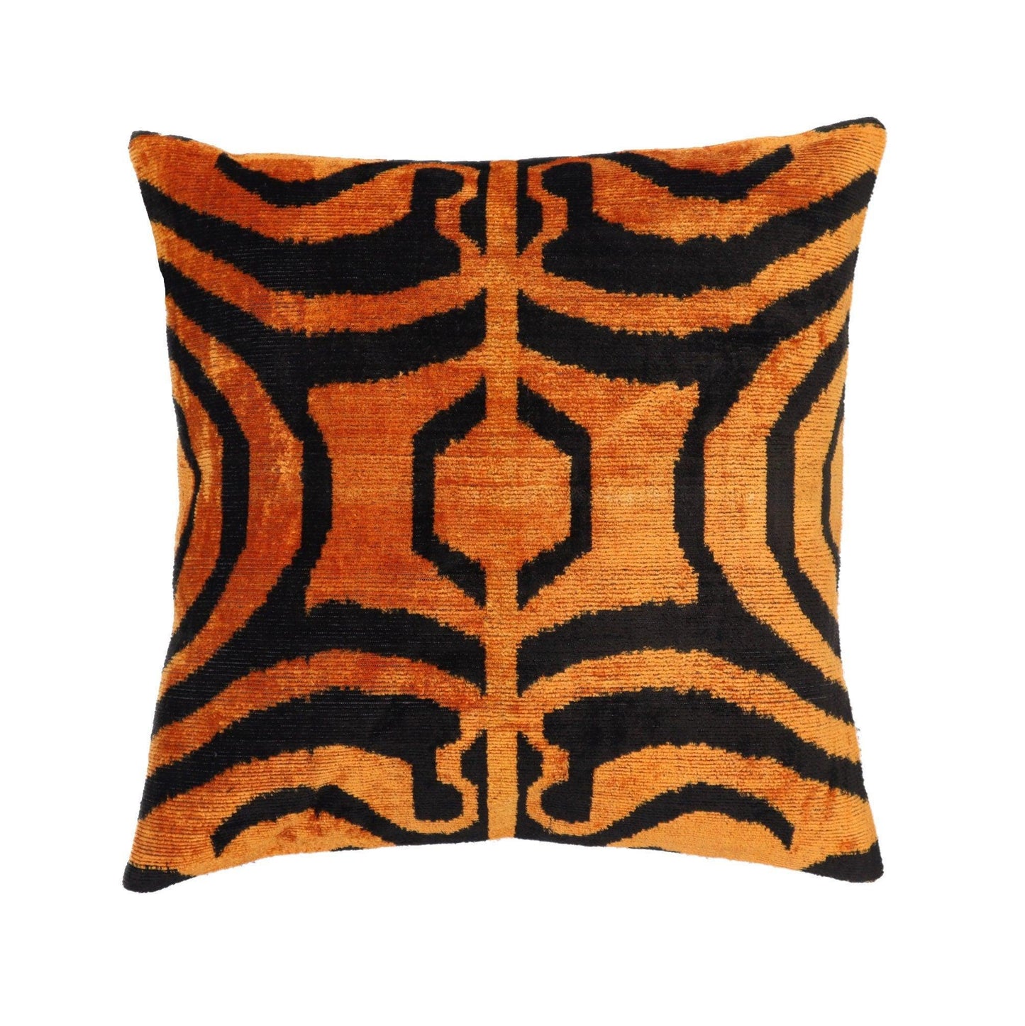 Canvello Tiger Print Burnt Orange Throw Pillows - 16x16 inch-4