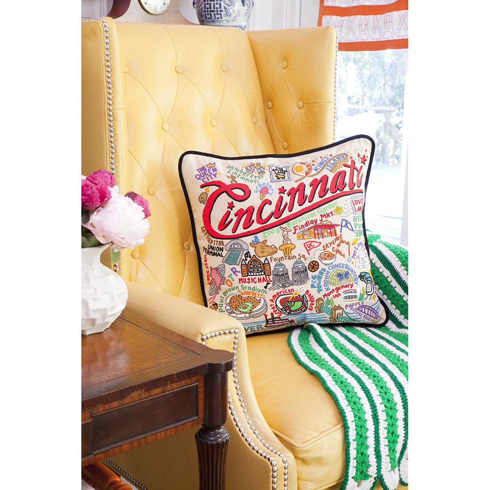 Cincinnati Hand-Embroidered Pillow-2