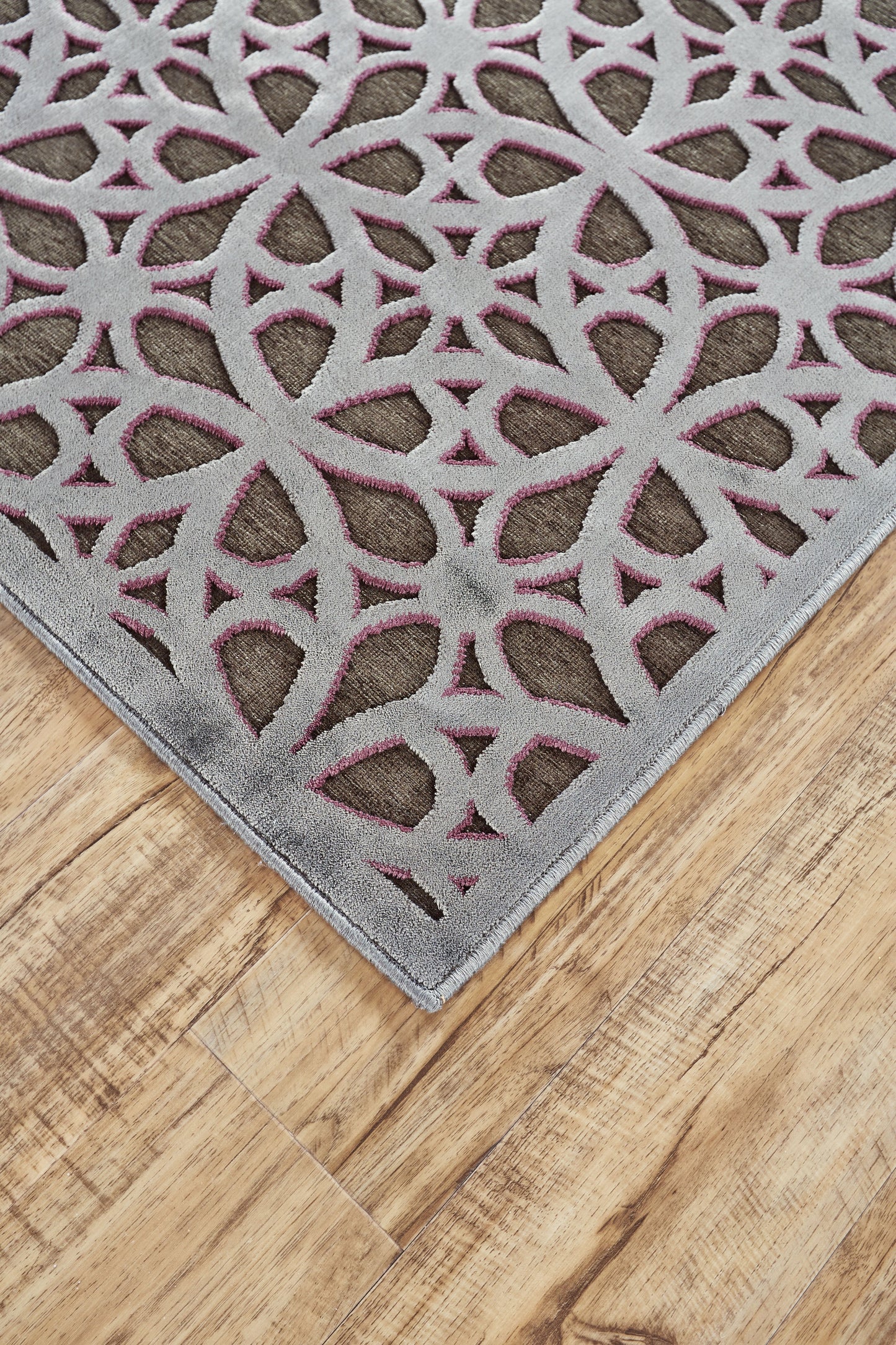 Saphir Rubus Modern Geometric - Gray/Brown/Purple - Clearance-1