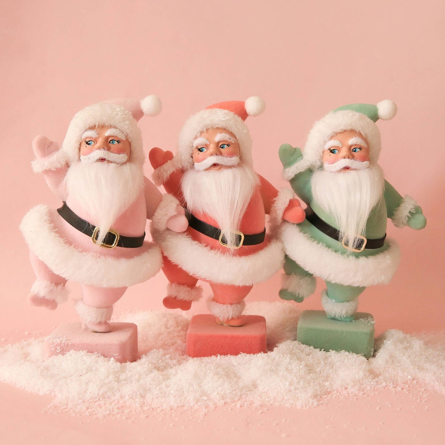 Retro Flocked Dancing Santa | Mint-1