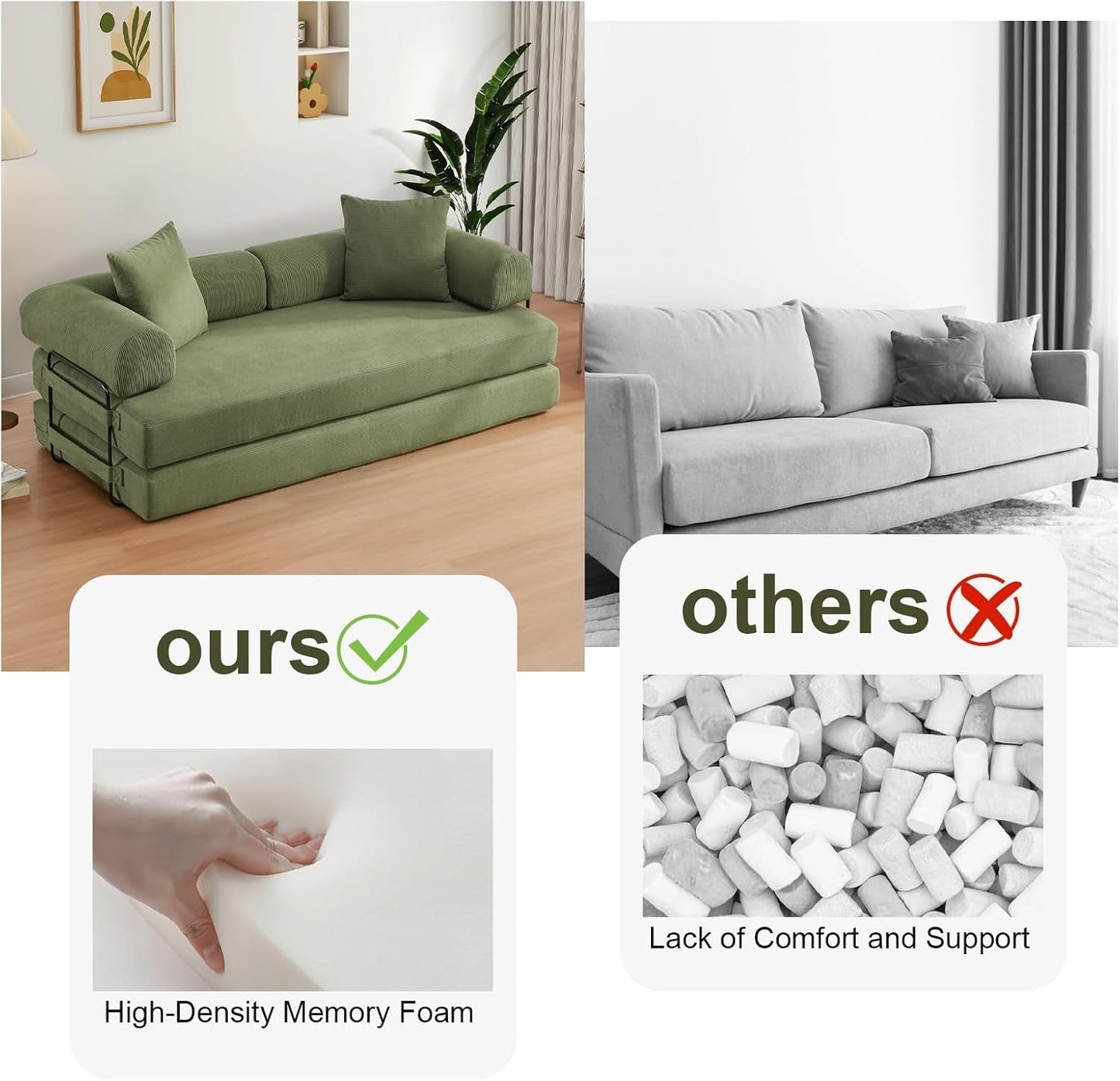 78.5 Inch Convertible Folding Sofa Bed with Versatility-4