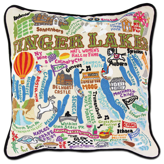 Finger Lakes Hand-Embroidered Pillow-0