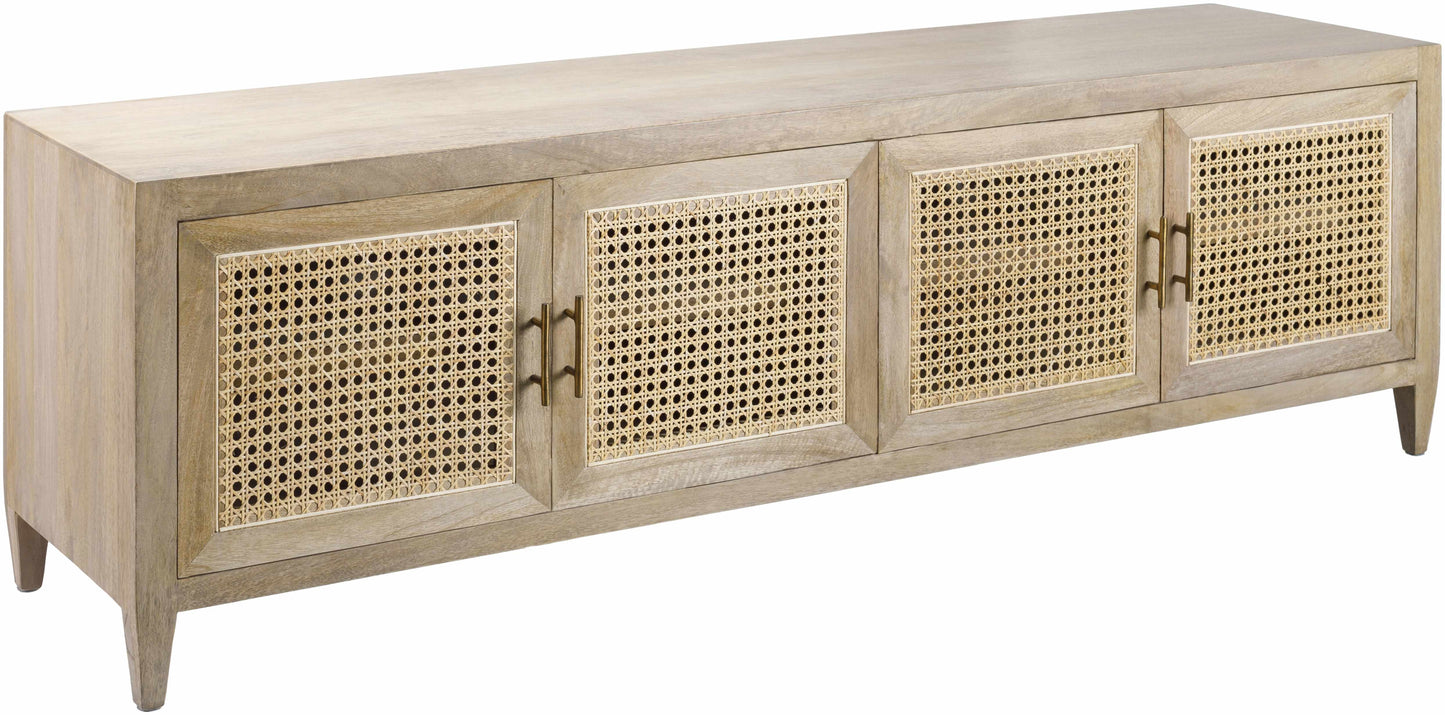 Ivangorod Natural Wood Rattan Console Table-4