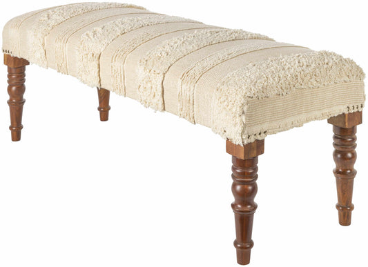 Manzaneque Chenille Striped Beige Bench-0
