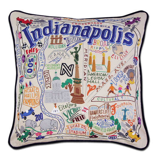 Indianapolis Hand-Embroidered Pillow-0