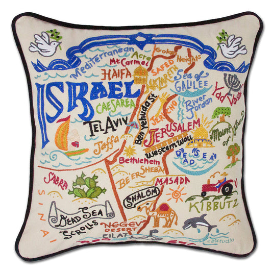 Israel Hand-Embroidered Pillow-0
