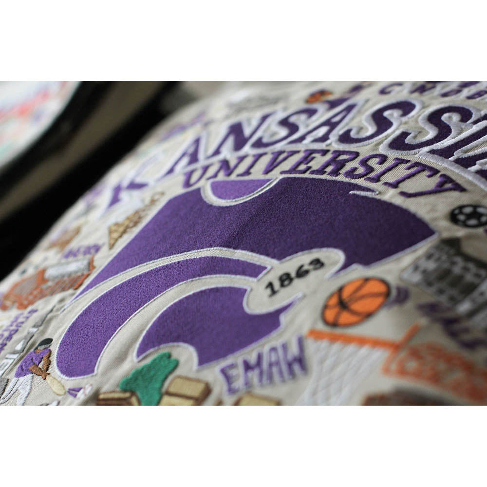 Kansas State University Collegiate Embroidered Pillow by CatStudio-2