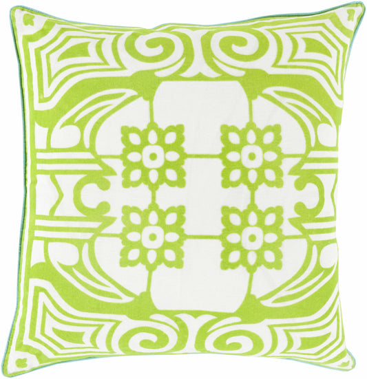 Kellerberrin Green Floral Geometric Pillow - Clearance-0