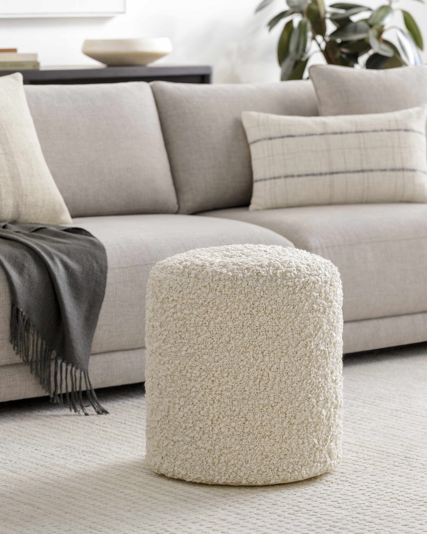 Kamarpukur Knitted Gray Cotton Pouf-4