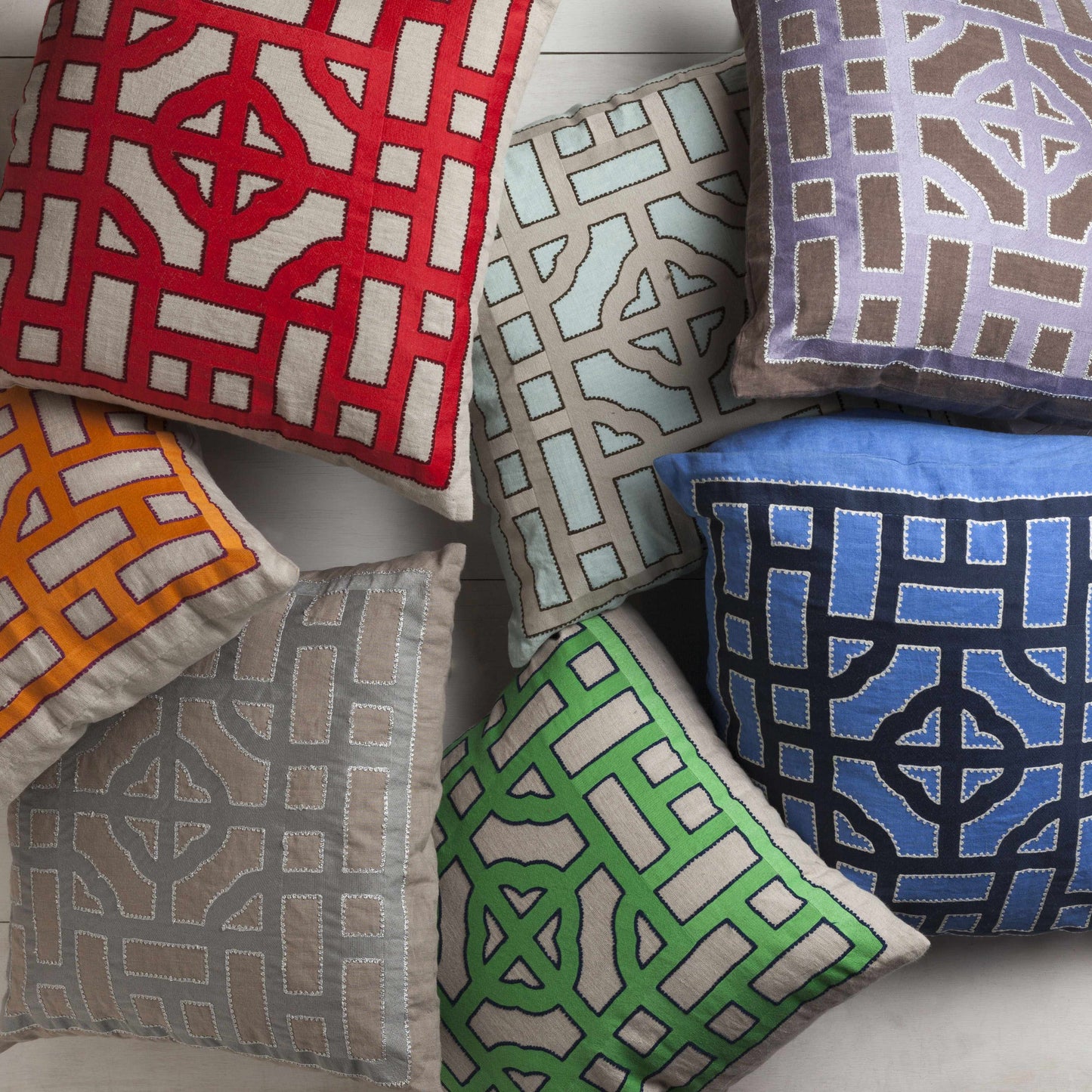 Biloela Green Geometric Square Accent Pillow - Clearance-2