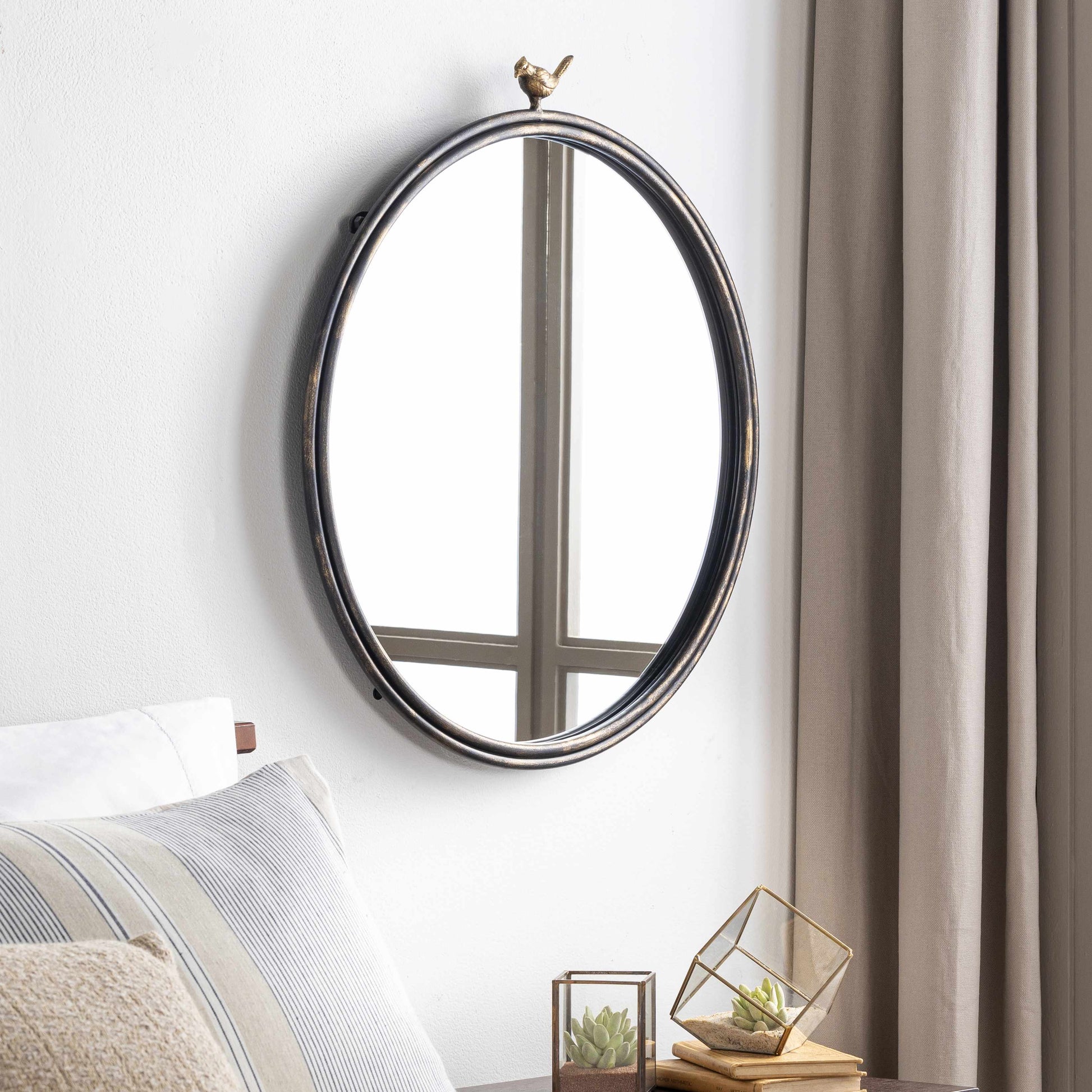 Loughlinstown Gold Frame Round Mirror-2