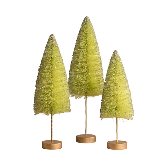 Lime Green Halloween Trees Set of 3 by Bethany Lowe Designs-0