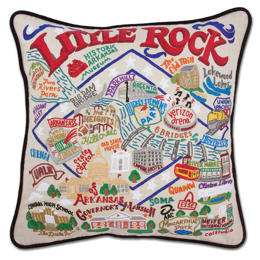 Little Rock Hand-Embroidered Pillow-0