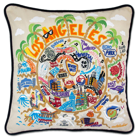 Los Angeles Hand-Embroidered Pillow-0