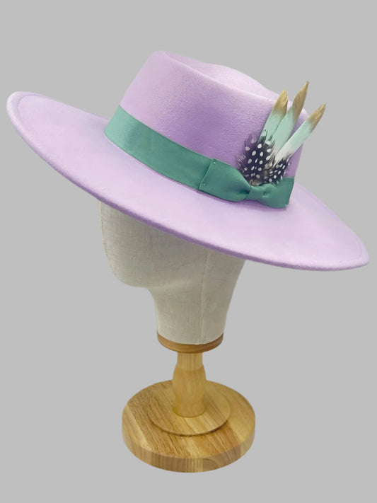 Luxury Round Fedora  Hat-lavender-0