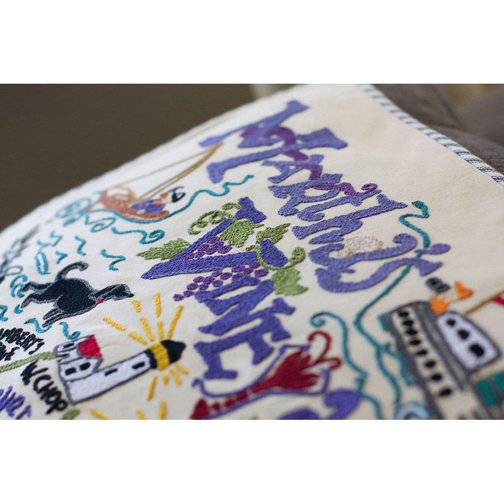 Martha's Vineyard Hand-Embroidered Pillow-2