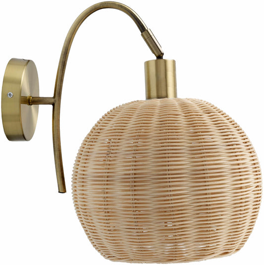 Maurecourt Brass Rattan Wall Sconce-0