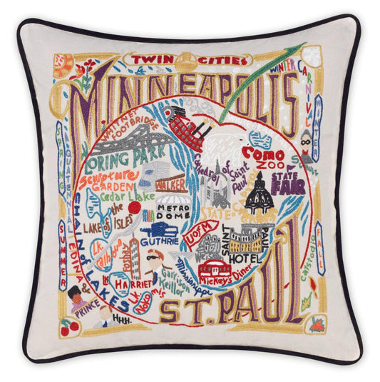 Minneapolis-St. Paul Hand-Embroidered Pillow-0