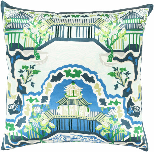 Nerang Green&Blue Pagoda Accent Pillow - Clearance-0