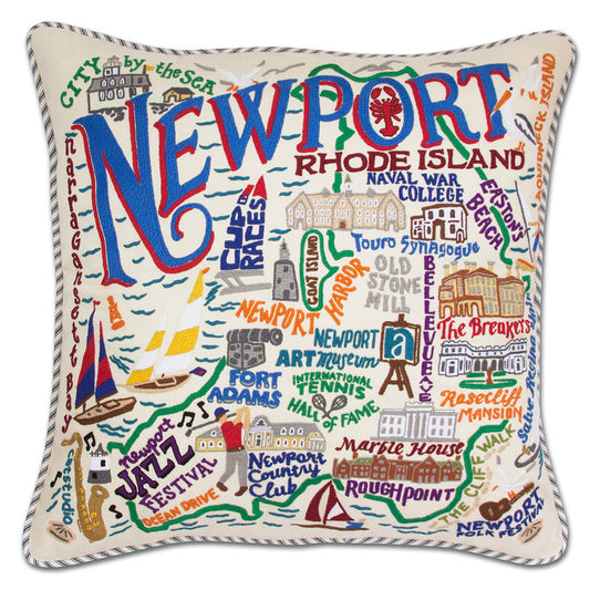 Newport Hand-Embroidered Pillow-0