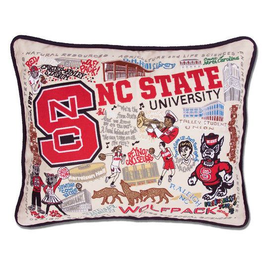 North Carolina State University Collegiate Embroidered Pillow by CatStudio-0