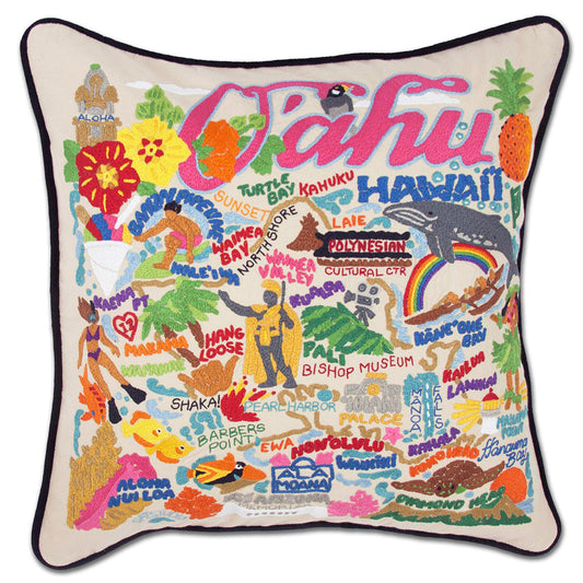Oahu Hand-Embroidered Pillow-0