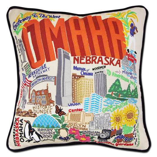 Omaha Hand-Embroidered Pillow-0