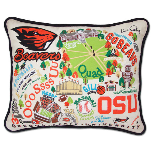 Oregon State University Collegiate Embroidered Pillow by CatStudio-0